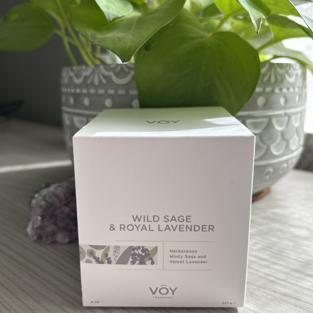 NEW VOY Fragrance Wild Sage Royal Lavender Scented Soy Candle Herbaceous Minty